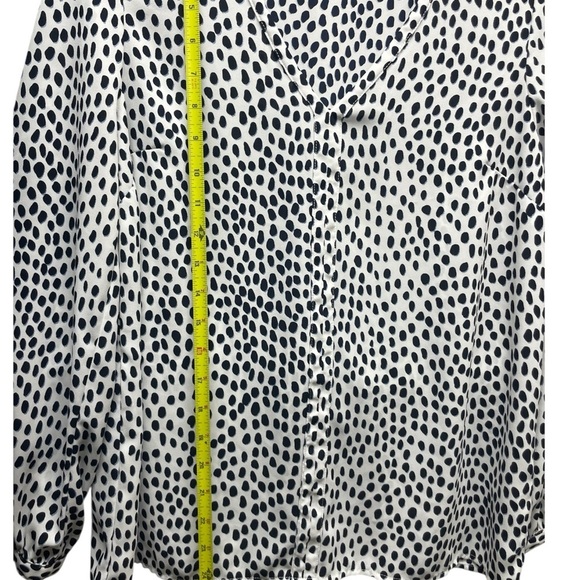 J Crew Factory Black and White Polka Dot Blouse - Picture 3 of 6